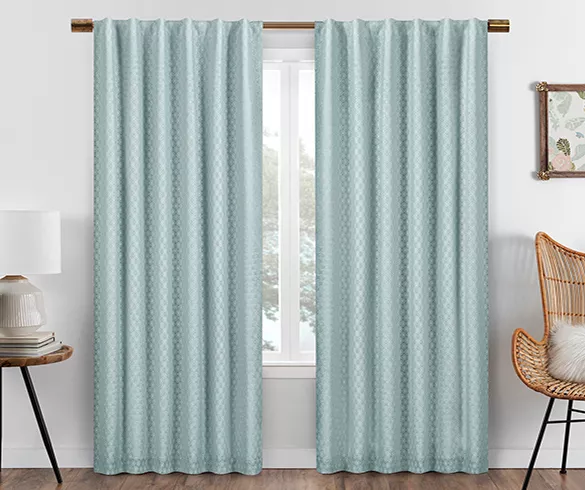 Eclipse Nora Crochet Blackout Rod Pocket Curtain Panel 4 Eclipse Nora Crochet Blackout Rod Pocket Curtain Panel - Image 4