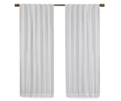 Nora Crochet White Blackout Rod Pocket Curtain Panel, (108") -Cuisinart Store 810475346 4