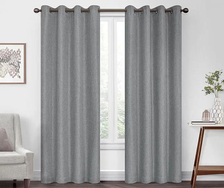 Kira Gray Blackout Grommet Curtain Panel, (95") 1 Kira Gray Blackout Grommet Curtain Panel, (95")