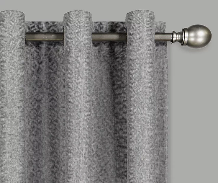 Kira Gray Blackout Grommet Curtain Panel, (95") 2 Kira Gray Blackout Grommet Curtain Panel, (95") - Image 2