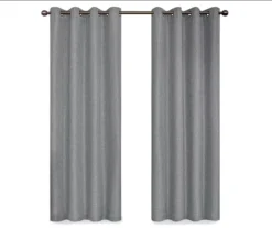 Kira Gray Blackout Grommet Curtain Panel, (95") 12 Kira Gray Blackout Grommet Curtain Panel, (95") -Cuisinart Store 810475373 4