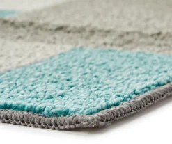 Turquoise Textured Block Accent Rug, (30" X 46") 4 Turquoise Textured Block Accent Rug, (30" X 46") -Cuisinart Store 810478188 810478189 810478190 2