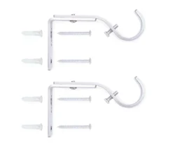 Brushed Nickel Adjustable Curtain Rod Brackets, 2-Pack -Cuisinart Store 810489229 1