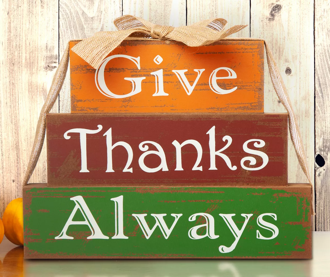 "Give Thanks Always" Block Tabletop Decor 2 "Give Thanks Always" Block Tabletop Decor - Image 2