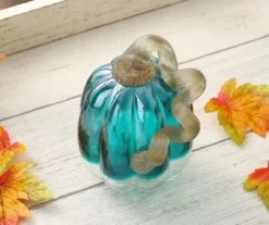 5" Turquoise Crackle Glass Pumpkin -Cuisinart Store 810491567 A0 3