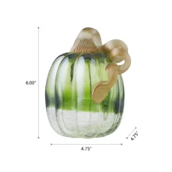 5" Green Crackle Glass Pumpkin -Cuisinart Store 810491594 A0 6