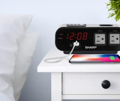 Sharp Digital Dual Alarm Clock With Power Outlets & USB Port 5 Sharp Digital Dual Alarm Clock With Power Outlets & USB Port -Cuisinart Store 810495180 3