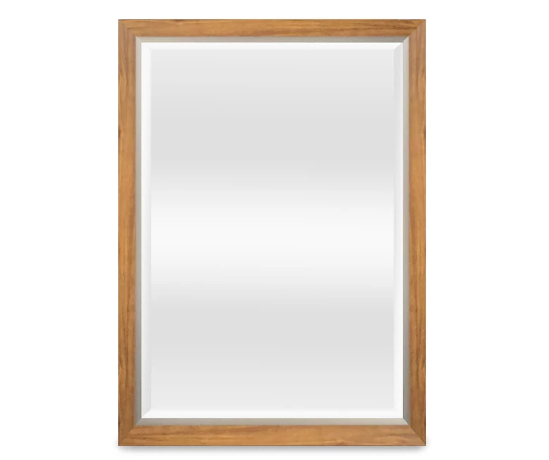 Medium Two-Tone Wood Mirror, (26" X 32") 1 Medium Two-Tone Wood Mirror, (26" X 32")