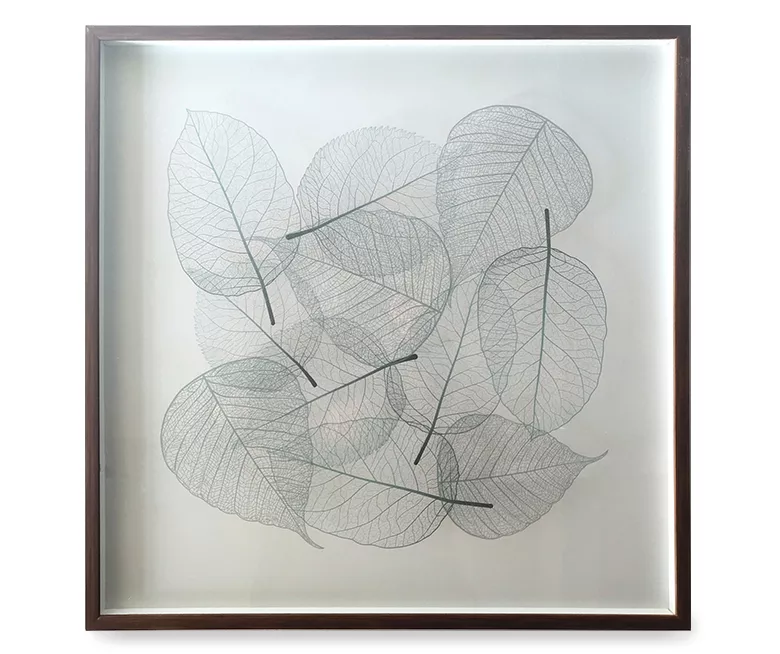 Green Leaves Silkscreen Print, (24" X 24") 1 Green Leaves Silkscreen Print, (24" X 24")