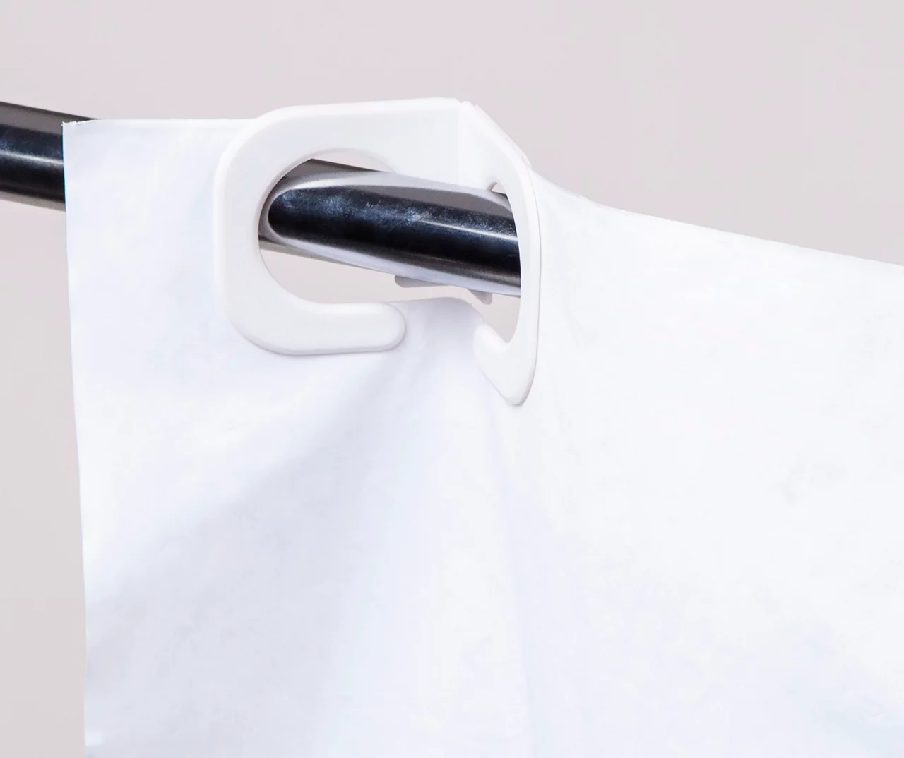 White FlexHook PEVA Shower Curtain 6 White FlexHook PEVA Shower Curtain - Image 6