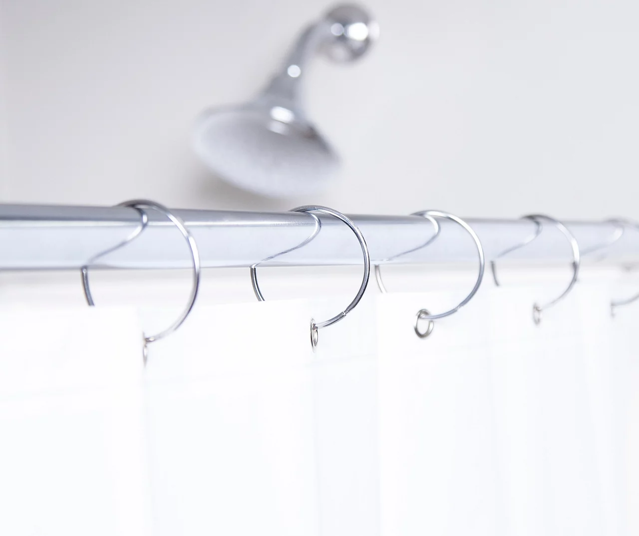 Chrome O-Ring Shower Curtain Rings, 12-Count 2 Chrome O-Ring Shower Curtain Rings, 12-Count - Image 2