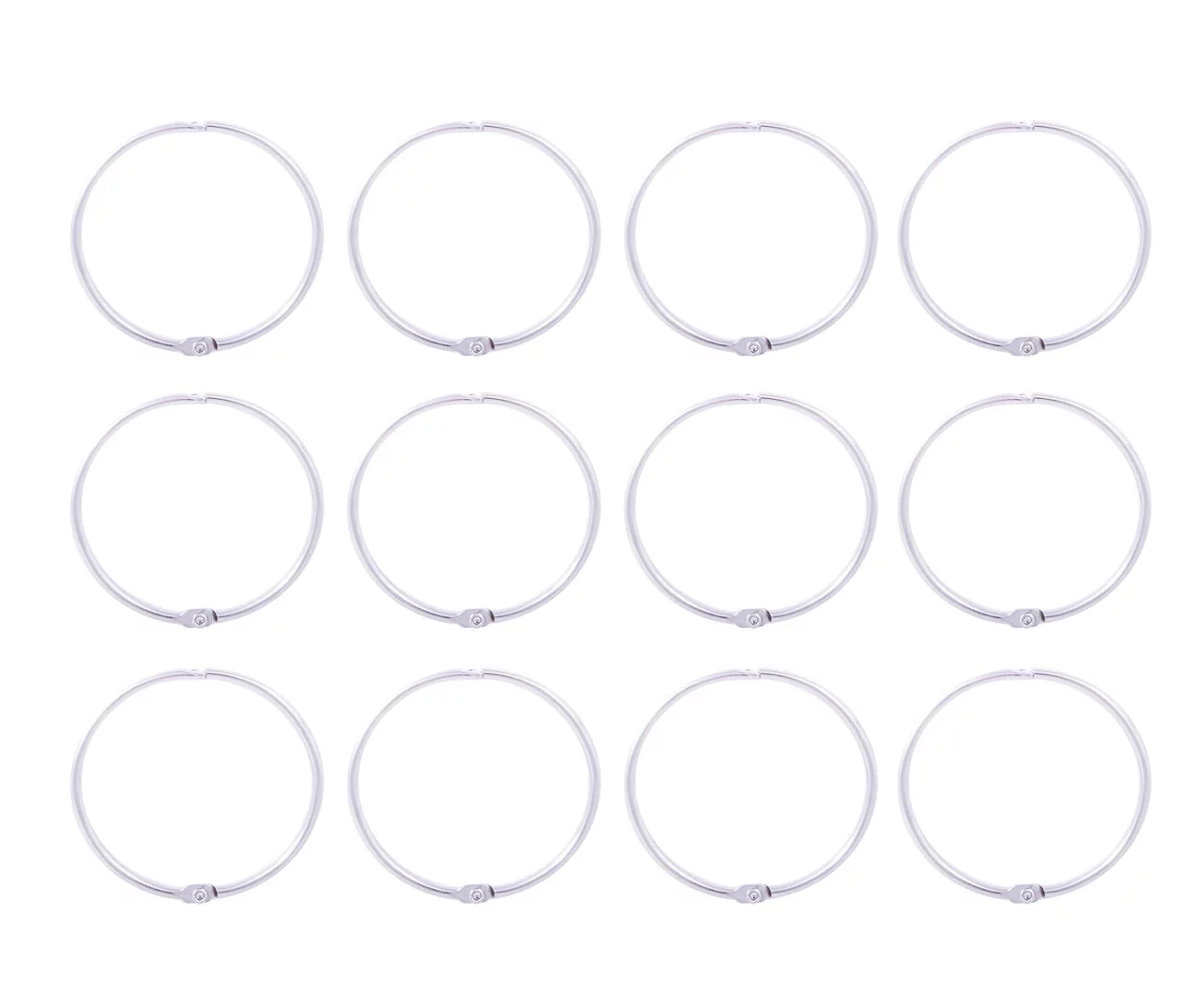 Chrome O-Ring Shower Curtain Rings, 12-Count 4 Chrome O-Ring Shower Curtain Rings, 12-Count - Image 4
