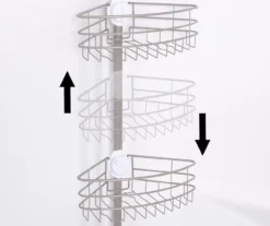 Brushed Nickel 4-Way Adjustable Corner Pole Caddy -Cuisinart Store 810504133 5