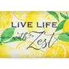 "Live Life With Zest" Lemon Print Kitchen Mat, (18" X 30")