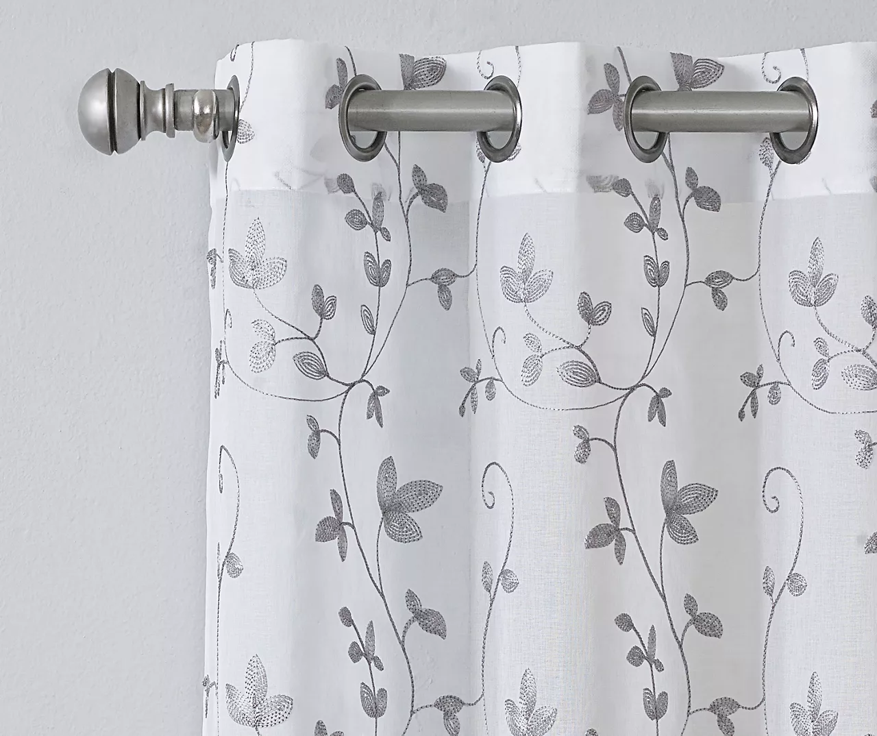 Broyhill Cassandra Floral Sheer Grommet Curtain Panel Pair 4 Broyhill Cassandra Floral Sheer Grommet Curtain Panel Pair - Image 4