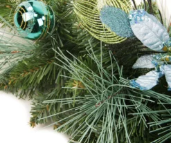 Northlight 6' Peacock Feather & Poinsettia Garland -Cuisinart Store 810509067 1