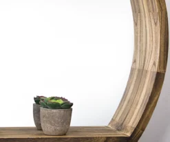 Brown Wall Mirror With Storage Shelf -Cuisinart Store 810509324 4