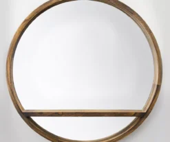 Brown Wall Mirror With Storage Shelf -Cuisinart Store 810509324 5