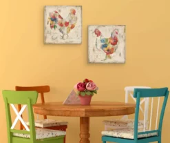 Flowered Hen & Rooster 2-Piece Wrapped Canvas Set 5 Flowered Hen & Rooster 2-Piece Wrapped Canvas Set -Cuisinart Store 810509333 2