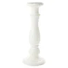 White Wood Pillar Candle Holder, (15")