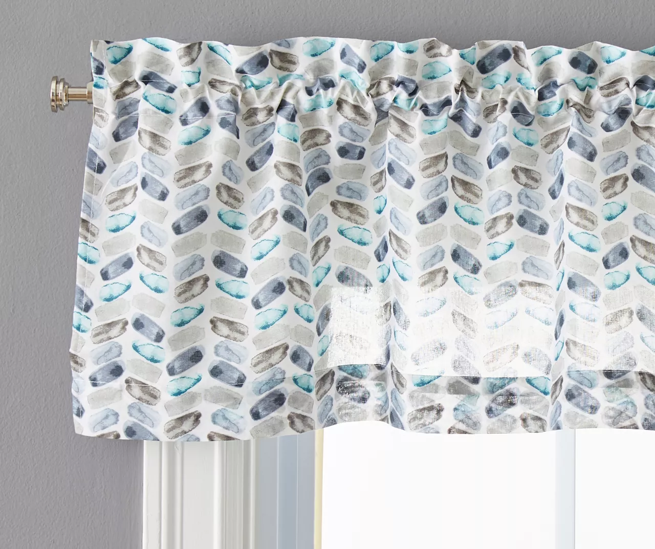 Walden Geometric Valance & Tier 3-Piece Curtain Set 2 Walden Geometric Valance & Tier 3-Piece Curtain Set - Image 2