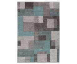 Gray & Aqua Rendor Accent Rug, (30” X 45”)
