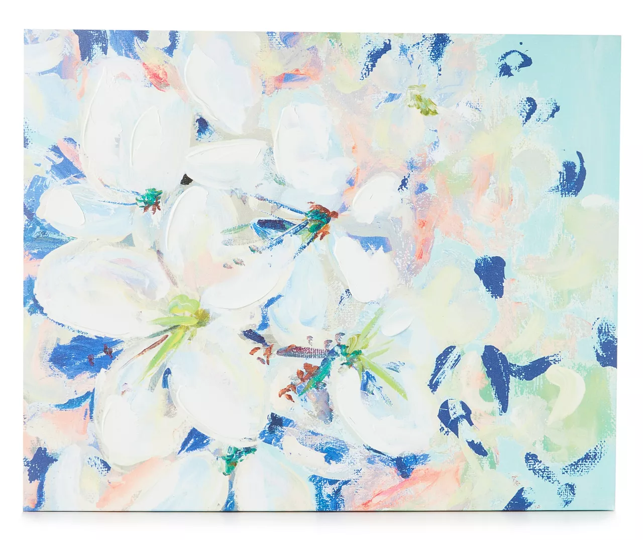 Blue & White Abstract Floral Canvas 1 Blue & White Abstract Floral Canvas