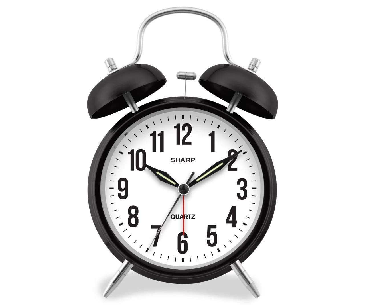 Sharp Black & Silver Twin Bell Alarm Clock 3 Sharp Black & Silver Twin Bell Alarm Clock - Image 3