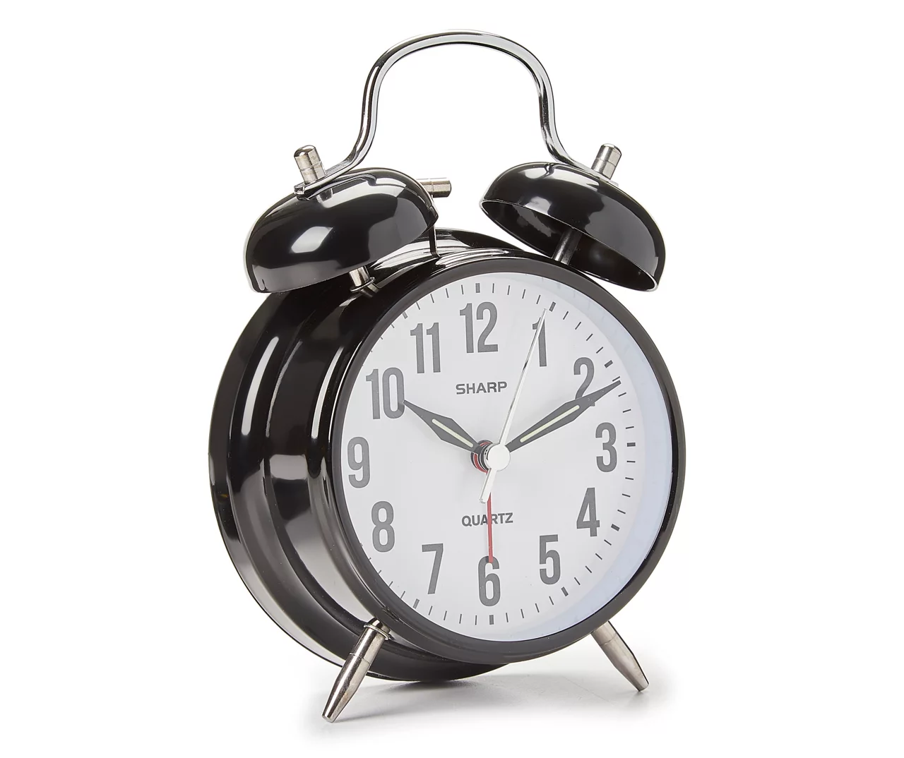 Sharp Black & Silver Twin Bell Alarm Clock 2 Sharp Black & Silver Twin Bell Alarm Clock - Image 2