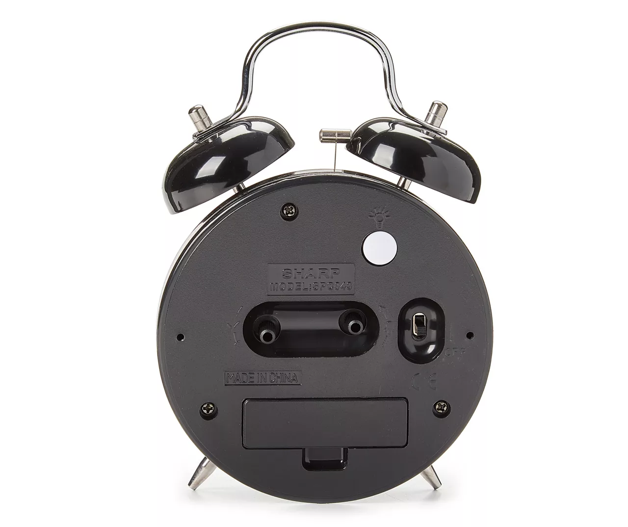 Sharp Black & Silver Twin Bell Alarm Clock 5 Sharp Black & Silver Twin Bell Alarm Clock - Image 5