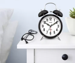 Sharp Black & Silver Twin Bell Alarm Clock 13 Sharp Black & Silver Twin Bell Alarm Clock -Cuisinart Store 810514647 31