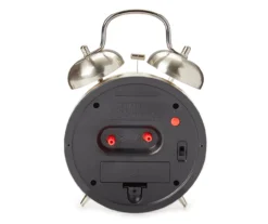 Sharp Brushed Nickel Twin Bell Alarm Clock -Cuisinart Store 810514648 3