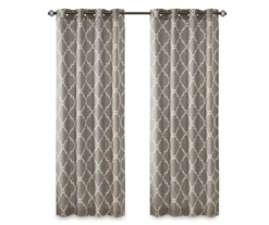 Sereno Fretwork Gray Light-Filtering Grommet Curtain Panel, (95") 23 Sereno Fretwork Gray Light-Filtering Grommet Curtain Panel, (95") -Cuisinart Store 810517992 810517993 810517994 11 1