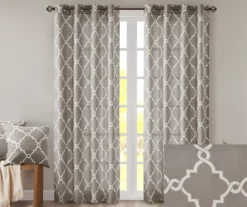 Sereno Fretwork Gray Light-Filtering Grommet Curtain Panel, (63") 14 Sereno Fretwork Gray Light-Filtering Grommet Curtain Panel, (63") -Cuisinart Store 810517992 810517993 810517994 2 2