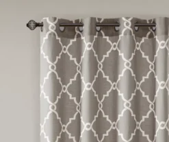 Sereno Fretwork Gray Light-Filtering Grommet Curtain Panel, (63") 15 Sereno Fretwork Gray Light-Filtering Grommet Curtain Panel, (63") -Cuisinart Store 810517992 810517993 810517994 3 2