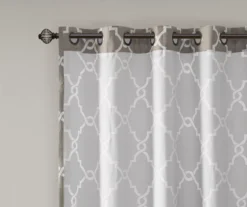 Sereno Fretwork Gray Light-Filtering Grommet Curtain Panel, (63") 16 Sereno Fretwork Gray Light-Filtering Grommet Curtain Panel, (63") -Cuisinart Store 810517992 810517993 810517994 4 2