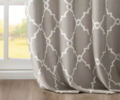 Sereno Fretwork Gray Light-Filtering Grommet Curtain Panel, (63") 17 Sereno Fretwork Gray Light-Filtering Grommet Curtain Panel, (63") -Cuisinart Store 810517992 810517993 810517994 5 2