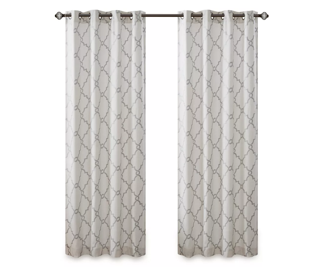 Sereno Fretwork Ivory Light-Filtering Grommet Curtain Panel, (63") 12 Sereno Fretwork Ivory Light-Filtering Grommet Curtain Panel, (63") - Image 12