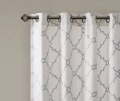 Sereno Fretwork Ivory Light-Filtering Grommet Curtain Panel, (95") 15 Sereno Fretwork Ivory Light-Filtering Grommet Curtain Panel, (95") -Cuisinart Store 810517995 810517996 810517998 3