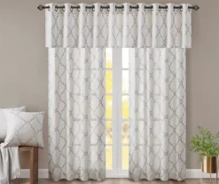 Sereno Fretwork Ivory Light-Filtering Grommet Curtain Panel, (63") 21 Sereno Fretwork Ivory Light-Filtering Grommet Curtain Panel, (63") -Cuisinart Store 810517995 810517996 810517998 9 1