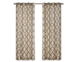Sereno Fretwork Khaki Light-Filtering Grommet Curtain Panel, (95") 23 Sereno Fretwork Khaki Light-Filtering Grommet Curtain Panel, (95") -Cuisinart Store 810518000 810518001 810518002 11