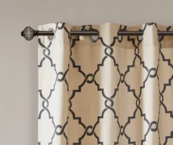 Sereno Fretwork Khaki Light-Filtering Grommet Curtain Panel, (84") 15 Sereno Fretwork Khaki Light-Filtering Grommet Curtain Panel, (84") -Cuisinart Store 810518000 810518001 810518002 3 2