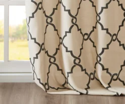 Sereno Fretwork Khaki Light-Filtering Grommet Curtain Panel, (63") 17 Sereno Fretwork Khaki Light-Filtering Grommet Curtain Panel, (63") -Cuisinart Store 810518000 810518001 810518002 5 1