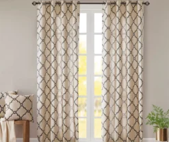 Sereno Fretwork Khaki Light-Filtering Grommet Curtain Panel, (95") 19 Sereno Fretwork Khaki Light-Filtering Grommet Curtain Panel, (95") -Cuisinart Store 810518000 810518001 810518002 7