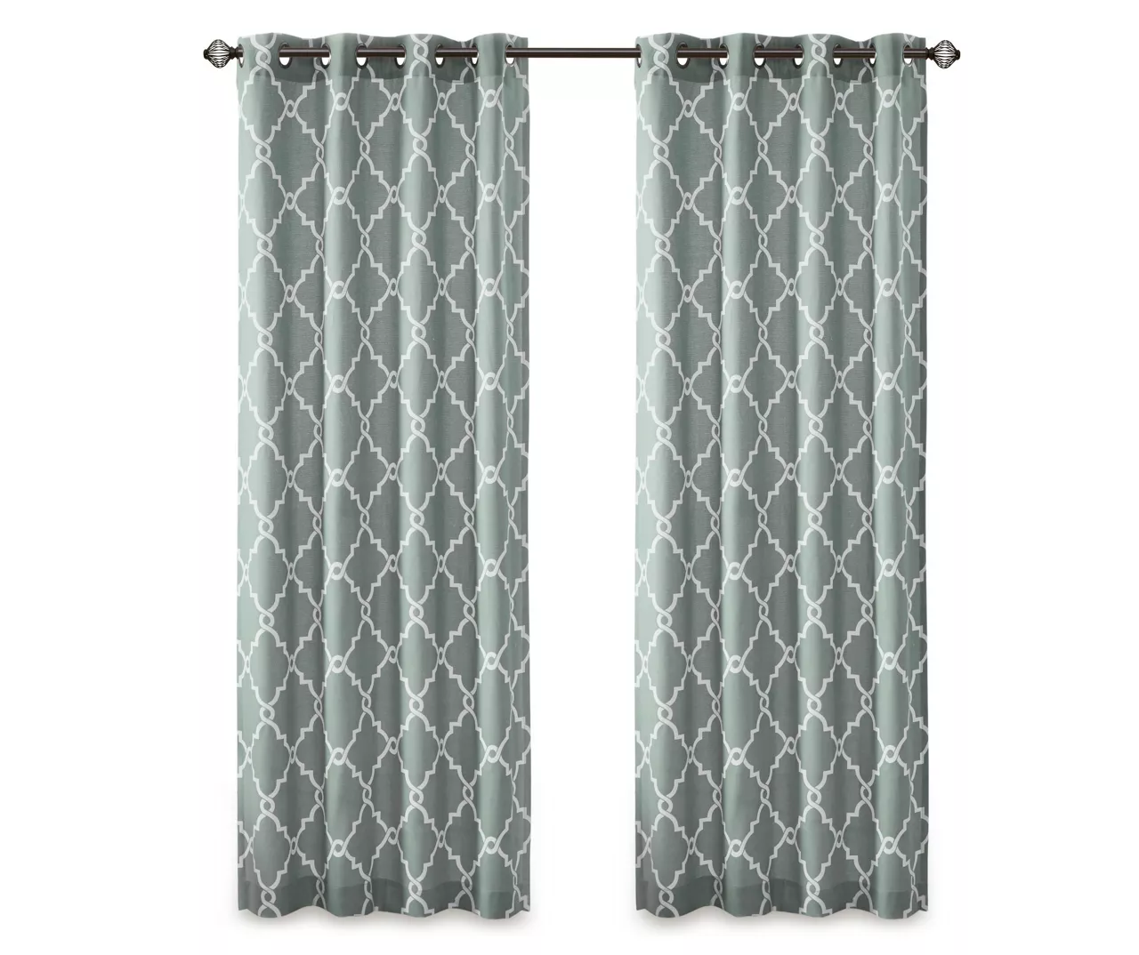 Sereno Fretwork Seafoam Light-Filtering Grommet Curtain Panel, (95") 12 Sereno Fretwork Seafoam Light-Filtering Grommet Curtain Panel, (95") - Image 12