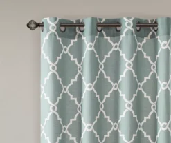 Sereno Fretwork Seafoam Light-Filtering Grommet Curtain Panel, (95") 15 Sereno Fretwork Seafoam Light-Filtering Grommet Curtain Panel, (95") -Cuisinart Store 810518004 810518005 810518006 3 2