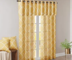 Sereno Fretwork Yellow Light-Filtering Grommet Curtain Panel, (95") 22 Sereno Fretwork Yellow Light-Filtering Grommet Curtain Panel, (95") -Cuisinart Store 810518008 810518009 810518010 10
