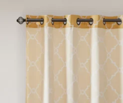 Sereno Fretwork Yellow Light-Filtering Grommet Curtain Panel, (95") 16 Sereno Fretwork Yellow Light-Filtering Grommet Curtain Panel, (95") -Cuisinart Store 810518008 810518009 810518010 4