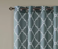 Sereno Fretwork Blue Light-Filtering Grommet Curtain Panel, (95") 15 Sereno Fretwork Blue Light-Filtering Grommet Curtain Panel, (95") -Cuisinart Store 810518012 810517719 810517720 3 1