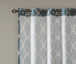 Sereno Fretwork Blue Light-Filtering Grommet Curtain Panel, (84") 16 Sereno Fretwork Blue Light-Filtering Grommet Curtain Panel, (84") -Cuisinart Store 810518012 810517719 810517720 4 2